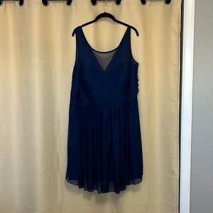 Navy Blue Knee Length Cocktail Dress - Perfect for Proms and Weddings!